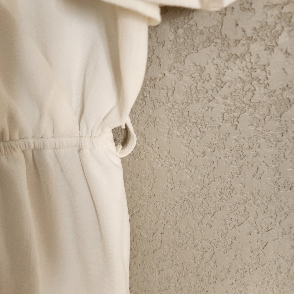 She + SKY White Cold Shoulder Shirt Jumsuit Size SMALL - Picture 2 of 7